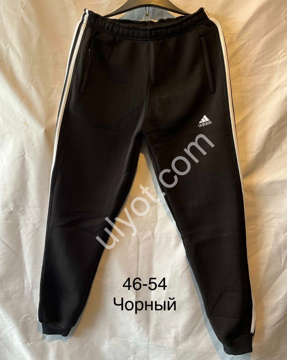 СПОРТ.ШТАНЫ A01 (46-54) ФЛИС МАНЖЕТ ЧЕРНЫЙ 