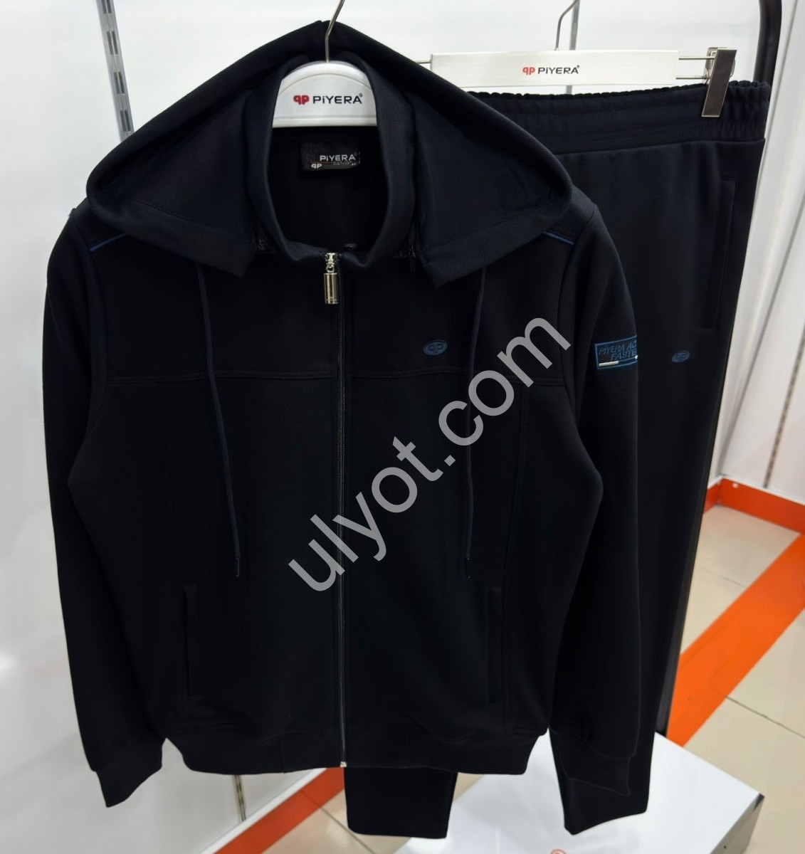 CПОРТ.КОСТЮМ ПИЕРА (M-3XL) БАЙКА ПРЯМОЙ ЧЕРНЫЙ 5218