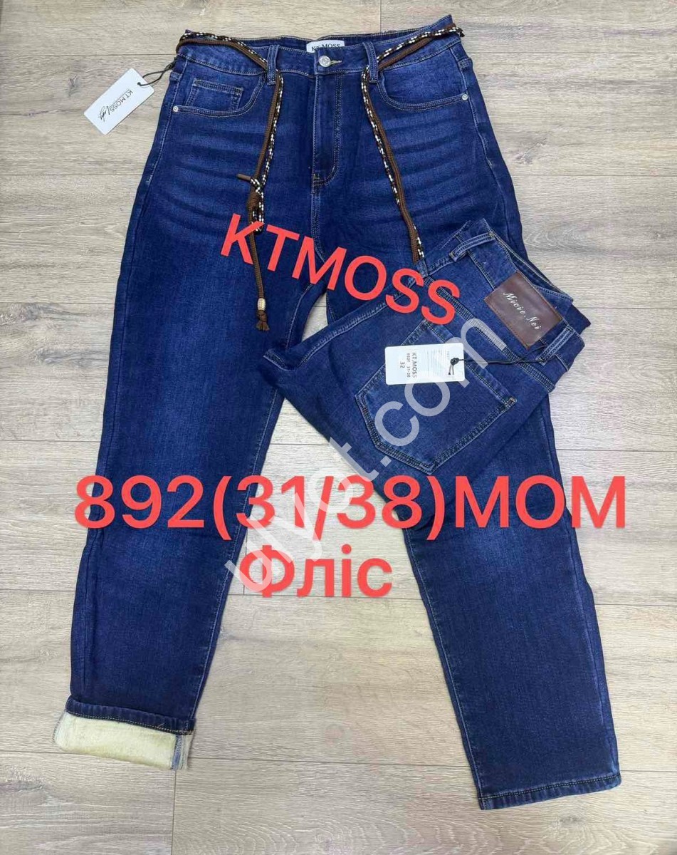 ДЖИНСЫ KT.MOSS (31-38) ФЛИС Т.СИНИЙ 892