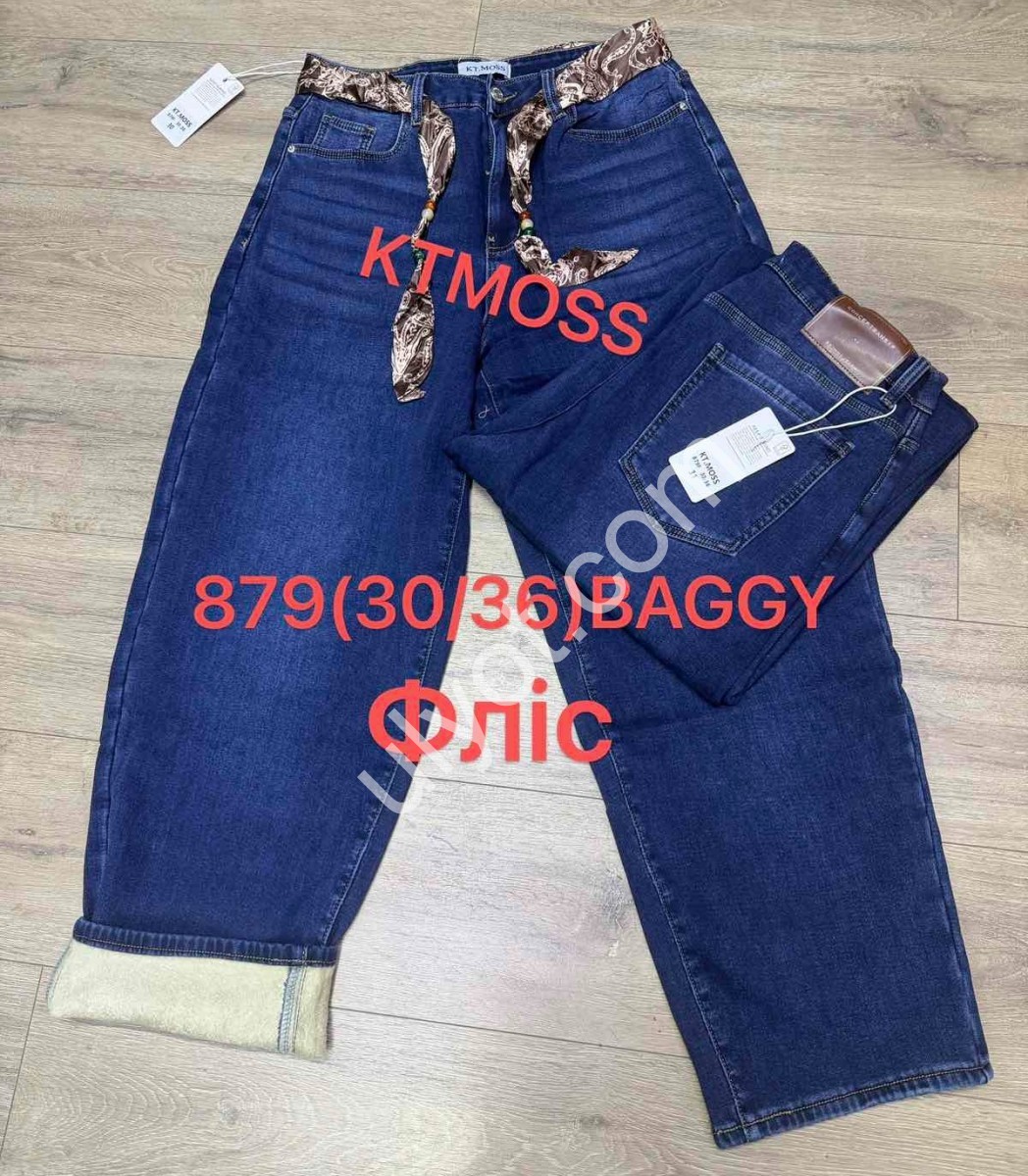 ДЖИНСЫ KT.MOSS (30-36) ФЛИС Т.СИНИЙ 879