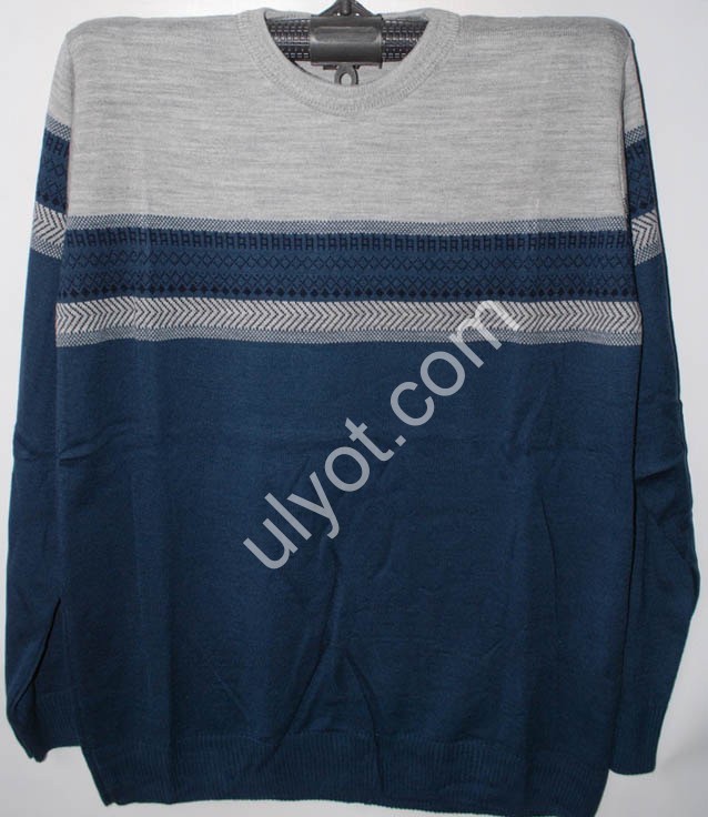 СВІТЕР (2XL-4XL) СИНІЙ+СВ.СІРИЙ M818