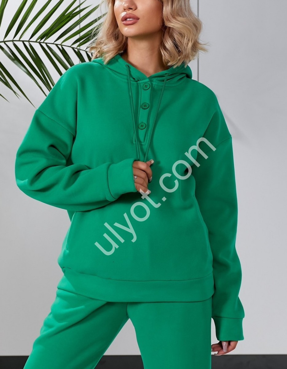 КОСТЮМ JJF (XL-3XL) МИКРОМЕХ ПРЯМОЙ СВ.ЗЕЛЕНЫЙ 