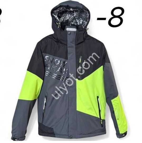 КУРТКА ТЕРМО (M-3XL) СЕРЫЙ+САЛАТОВЫЙ 23017-8