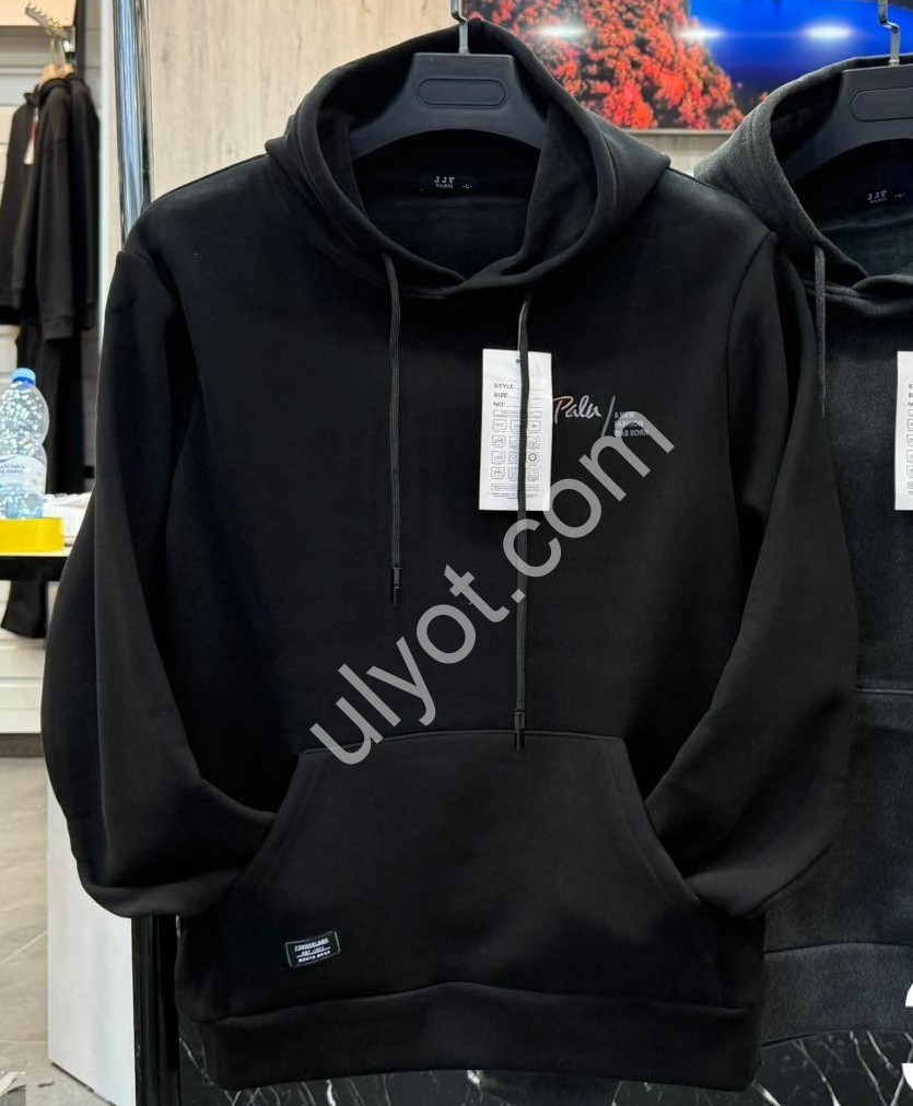 ХУДИ JJF (L-4XL) МИКРОМЕХ ЧЕРНЫЙ 3021