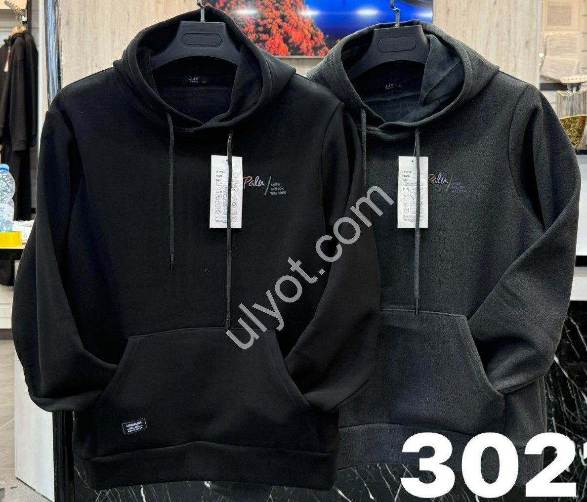 ХУДИ JJF (L-4XL) МИКРОМЕХ ЧЕРНЫЙ 3021