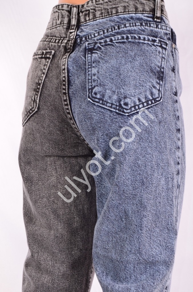 ДЖИНСЫ JEAN SHOP (25-32) ГОЛУБОЙ+СЕРЫЙ 984