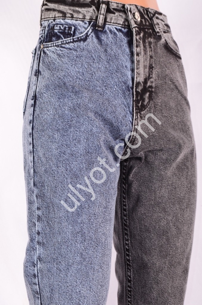 Фото 2 ДЖИНСЫ JEAN SHOP (25-32) ГОЛУБОЙ+СЕРЫЙ 984