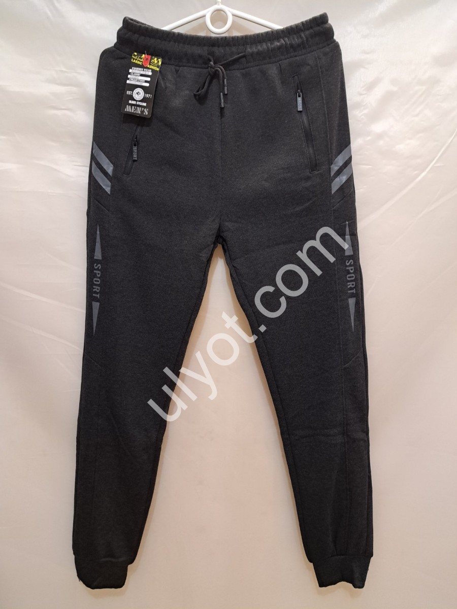 СПОРТ.ШТАНЫ (M-3XL) МАНЖЕТ ГРАФИТ ФЛИС 2205