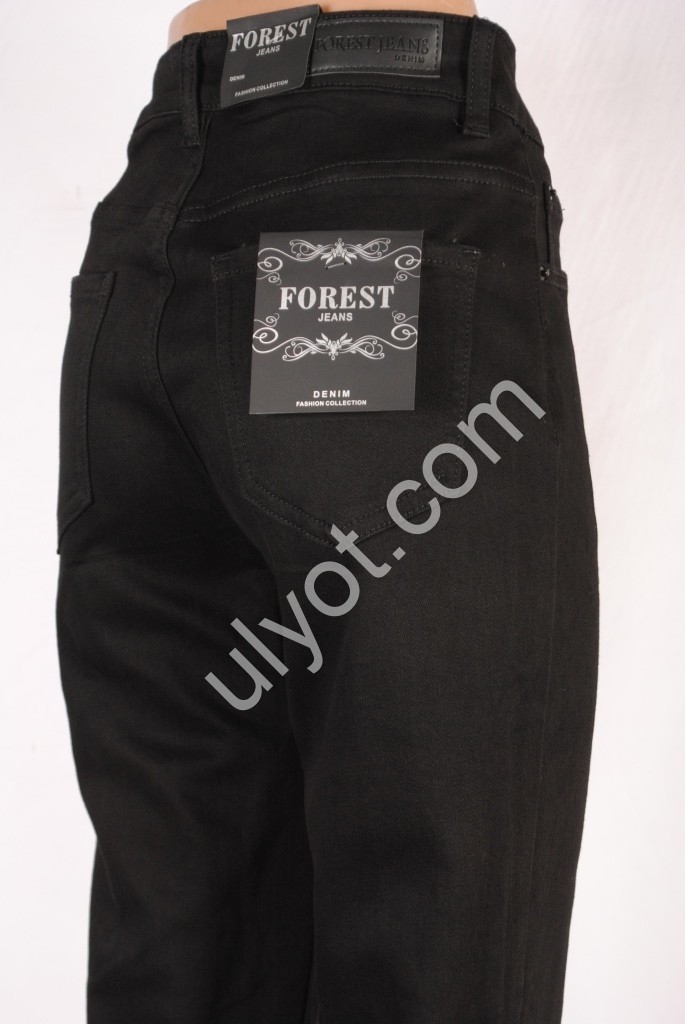 ДЖИНСЫ FOREST JEANS (25-30) ЧЕРНЫЙ БАЙКА 132