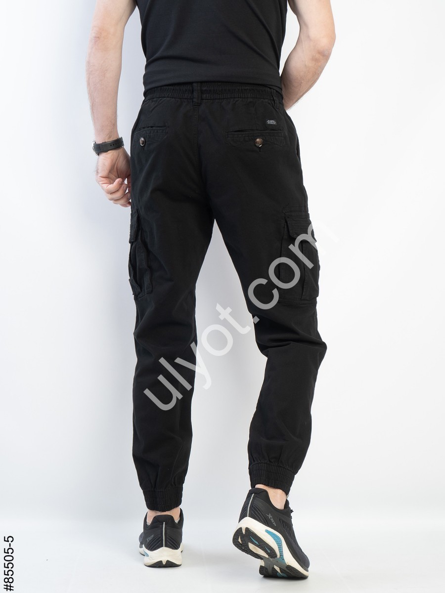 ДЖИНСИ КАРГО (29-38) ЧОРНИЙ 85505-5