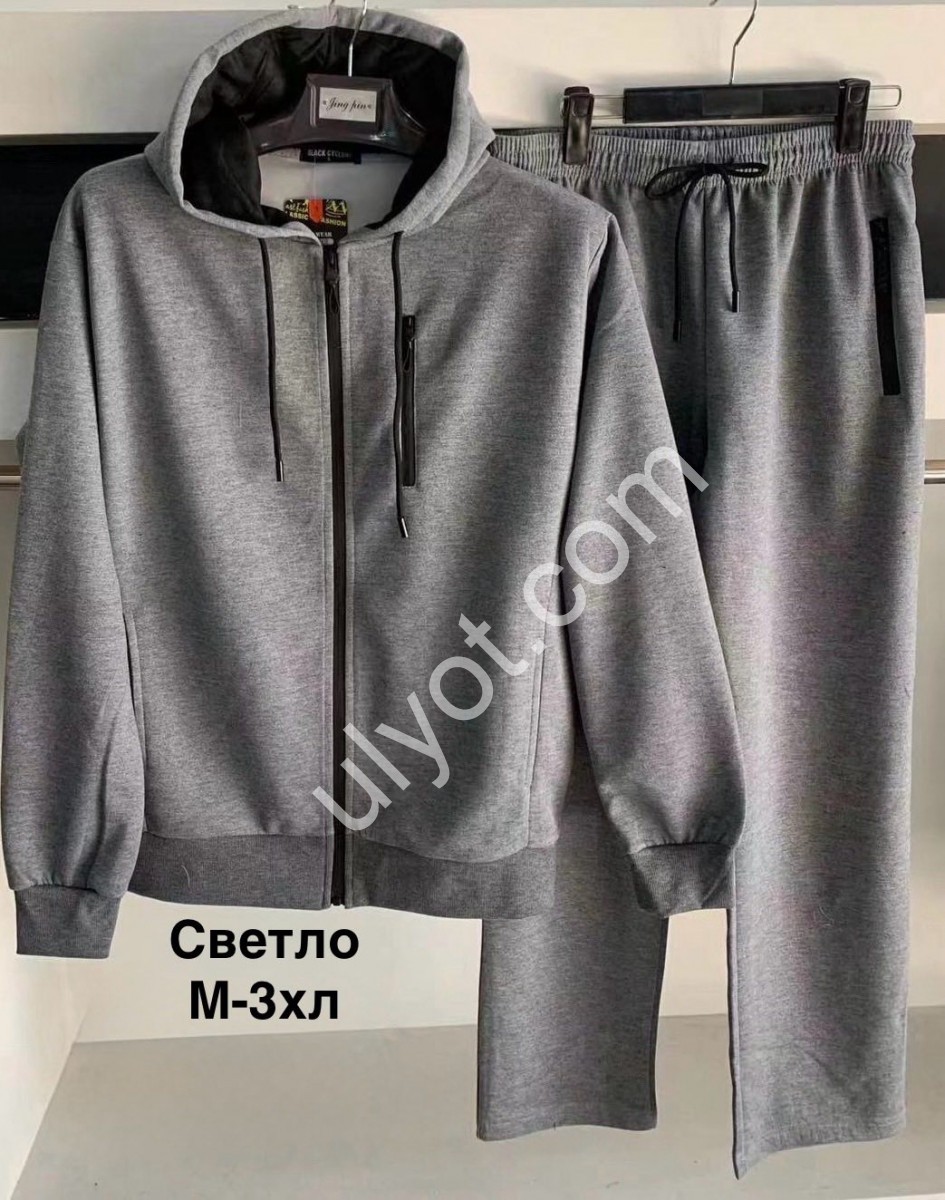 СПОРТ.КОСТЮМ (M-3XL) ПРЯМОЙ СЕРЫЙ 2383А