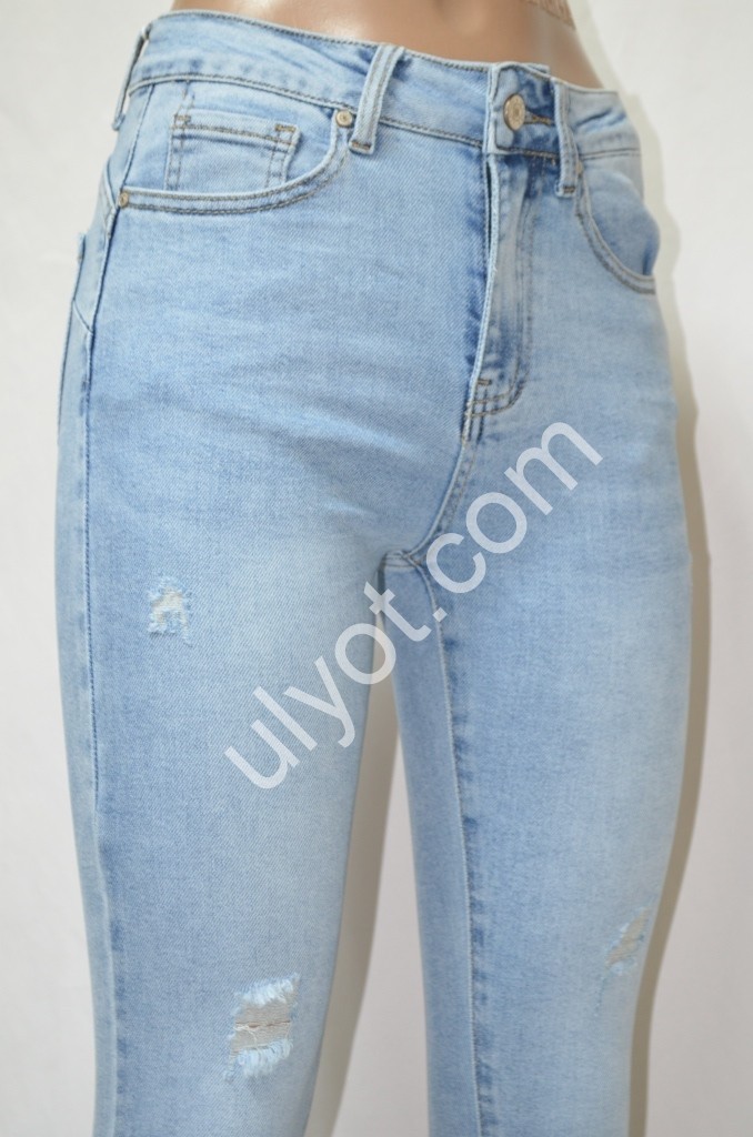 Фото 2 ДЖИНСЫ DENIM NEW (25-30) ГОЛУБОЙ 605