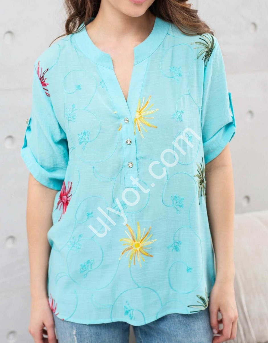 БЛУЗКА (XL-4XL) ЖЕЛТЫЙ 207