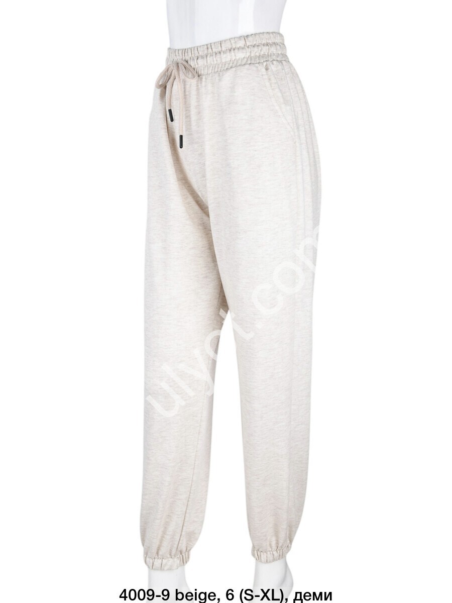СПОРТ.ШТАНЫ (S-XL) МАНЖЕТ СВ.БЕЖЕВЫЙ МЕЛАНЖ 4009-9