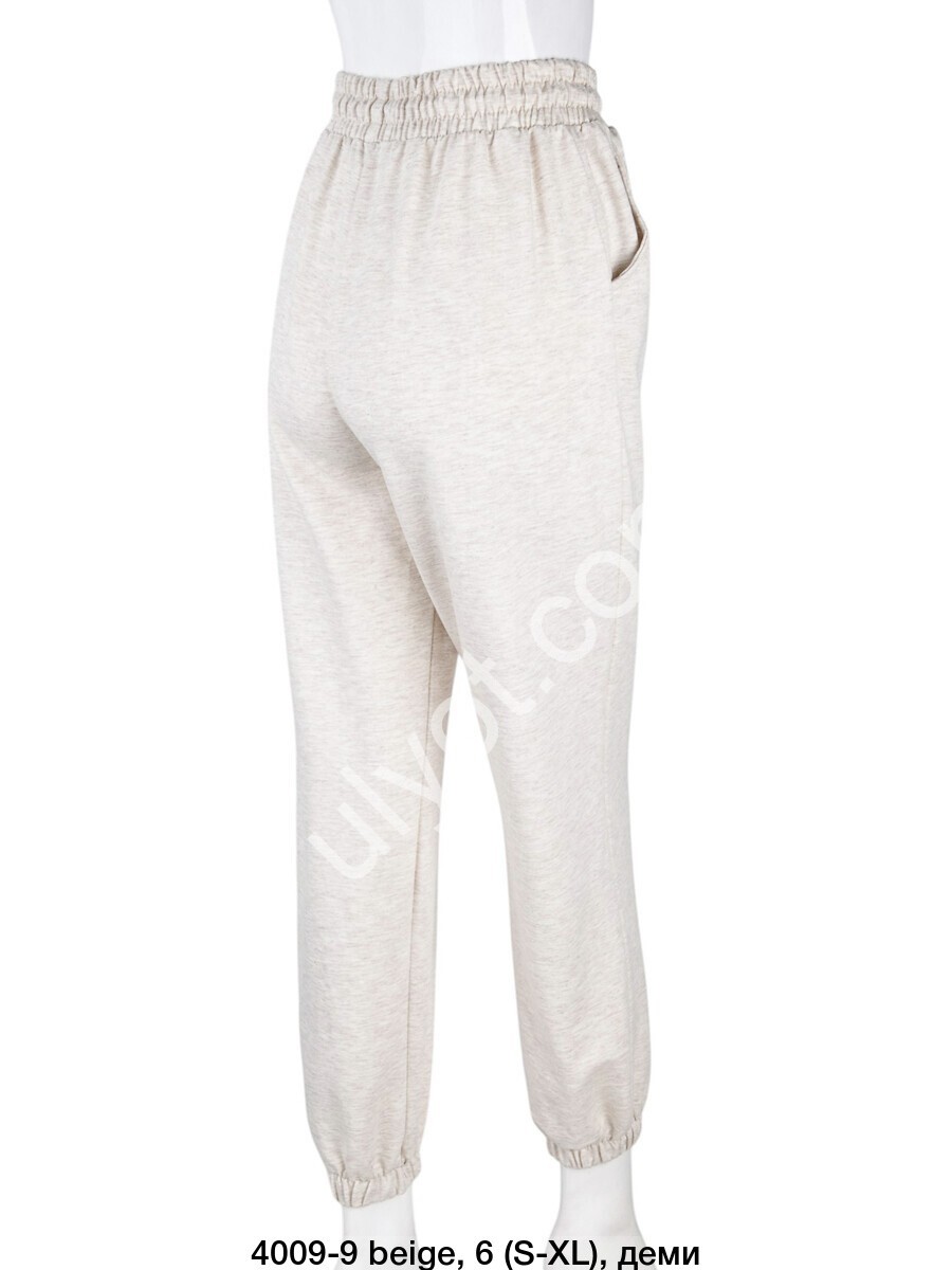 СПОРТ.ШТАНЫ (S-XL) МАНЖЕТ СВ.БЕЖЕВЫЙ МЕЛАНЖ 4009-9