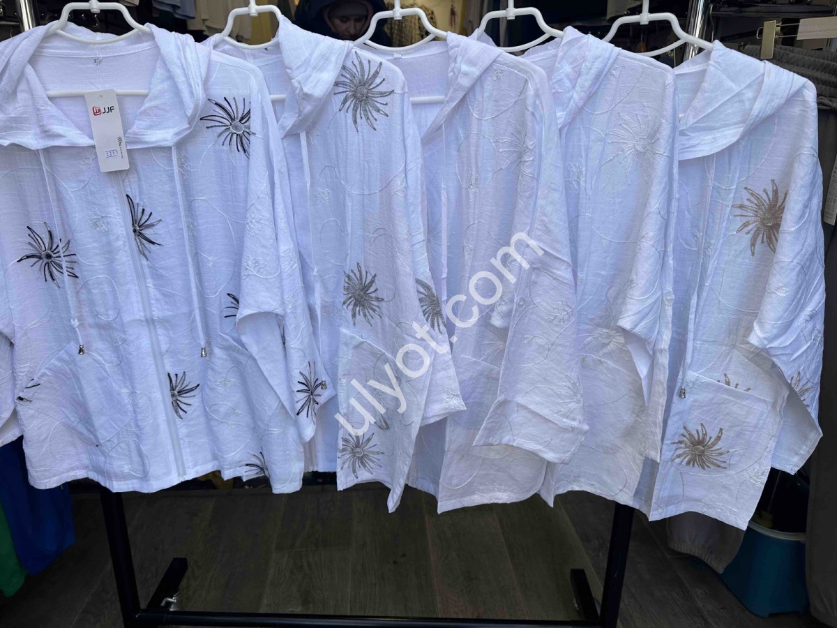 БЛУЗКА ЗМІЙКА (XL-4XL) БІЛИЙ+БІЖ 2297