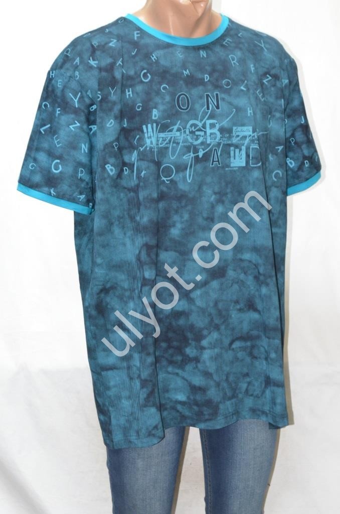 ФУТБОЛКА-90 (2XL-5X) Т.СИНИЙ+ГОЛУБОЙ 5990