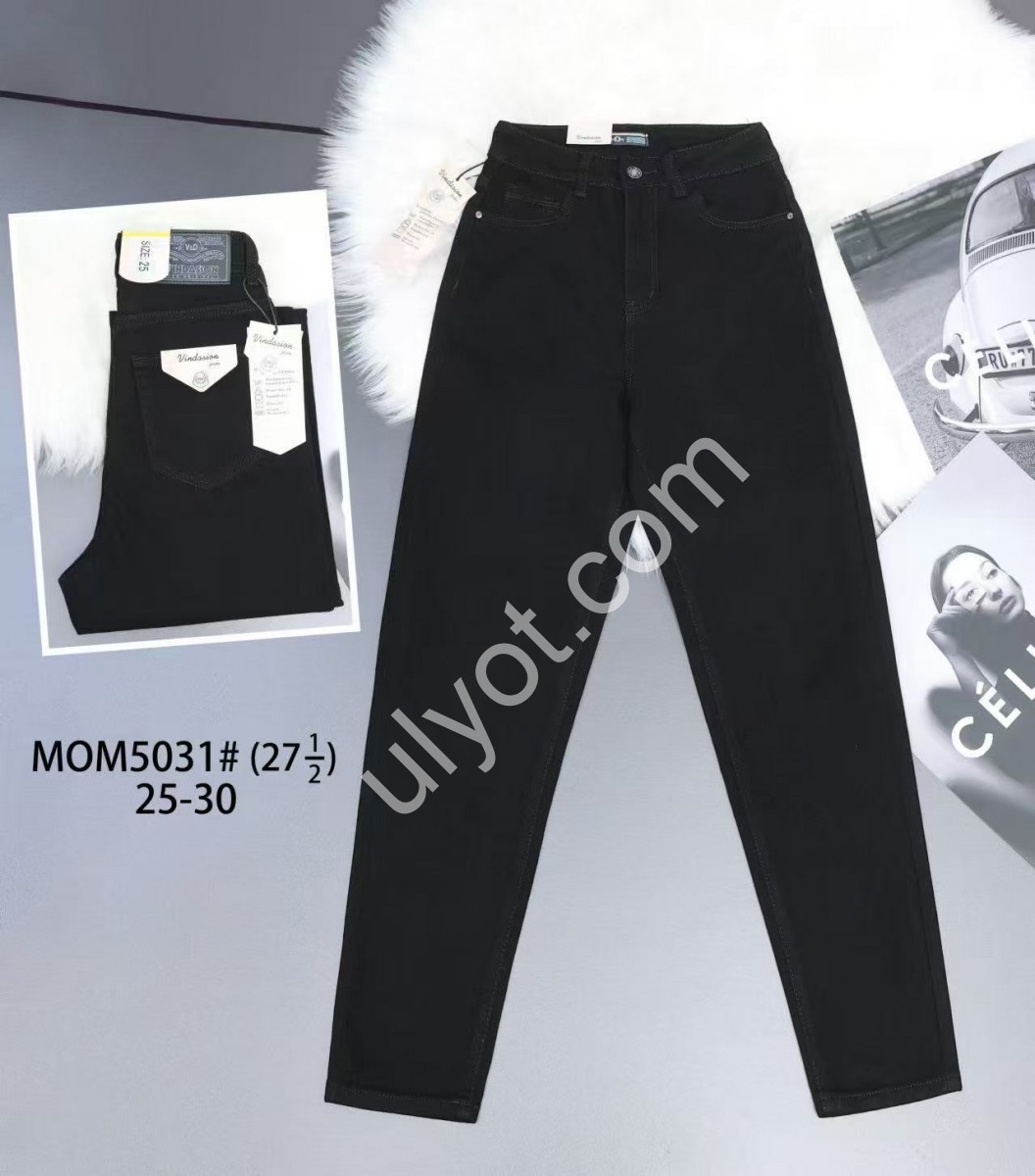 ДЖИНСЫ V&D MOM (25-30) ЧЕРНЫЙ 5031