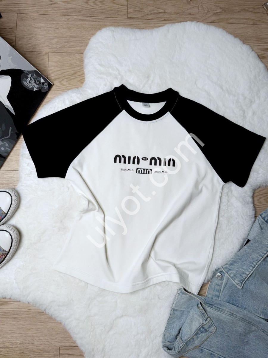 ФУТБОЛКА MIN MIN (140-176 СМ) БЕЛЫЙ+ЧЕРНЫЙ 