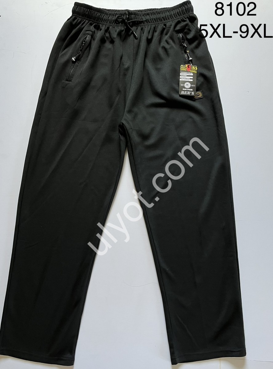 СПОРТ.ШТАНЫ-8 (5XL-9XL) ПРЯМЫЕ ЧЕРНЫЙ 8102