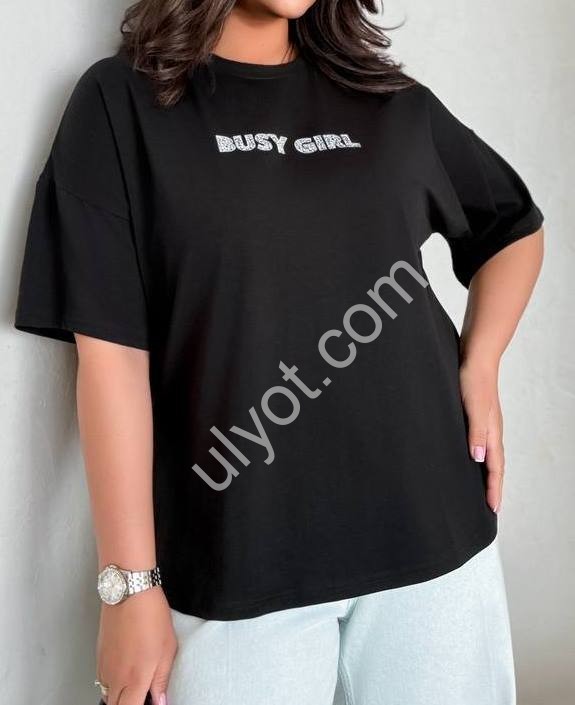 ФУТБОЛКА BUSY GIRL (OVER SIZE) ЧОРНИЙ 0102