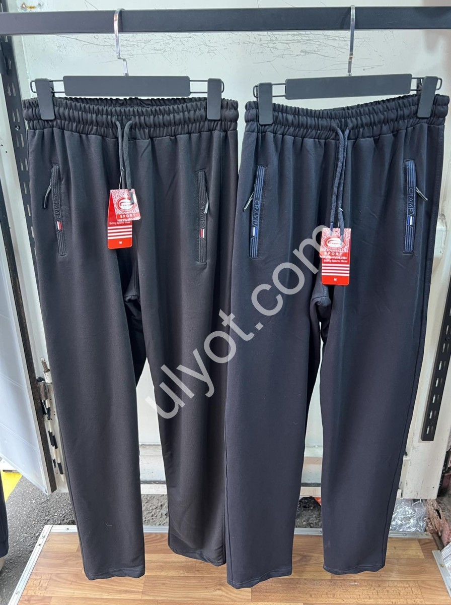 СПОРТ.ШТАНЫ (M-3XL) ПРЯМЫЕ Т.СИНИЙ 
