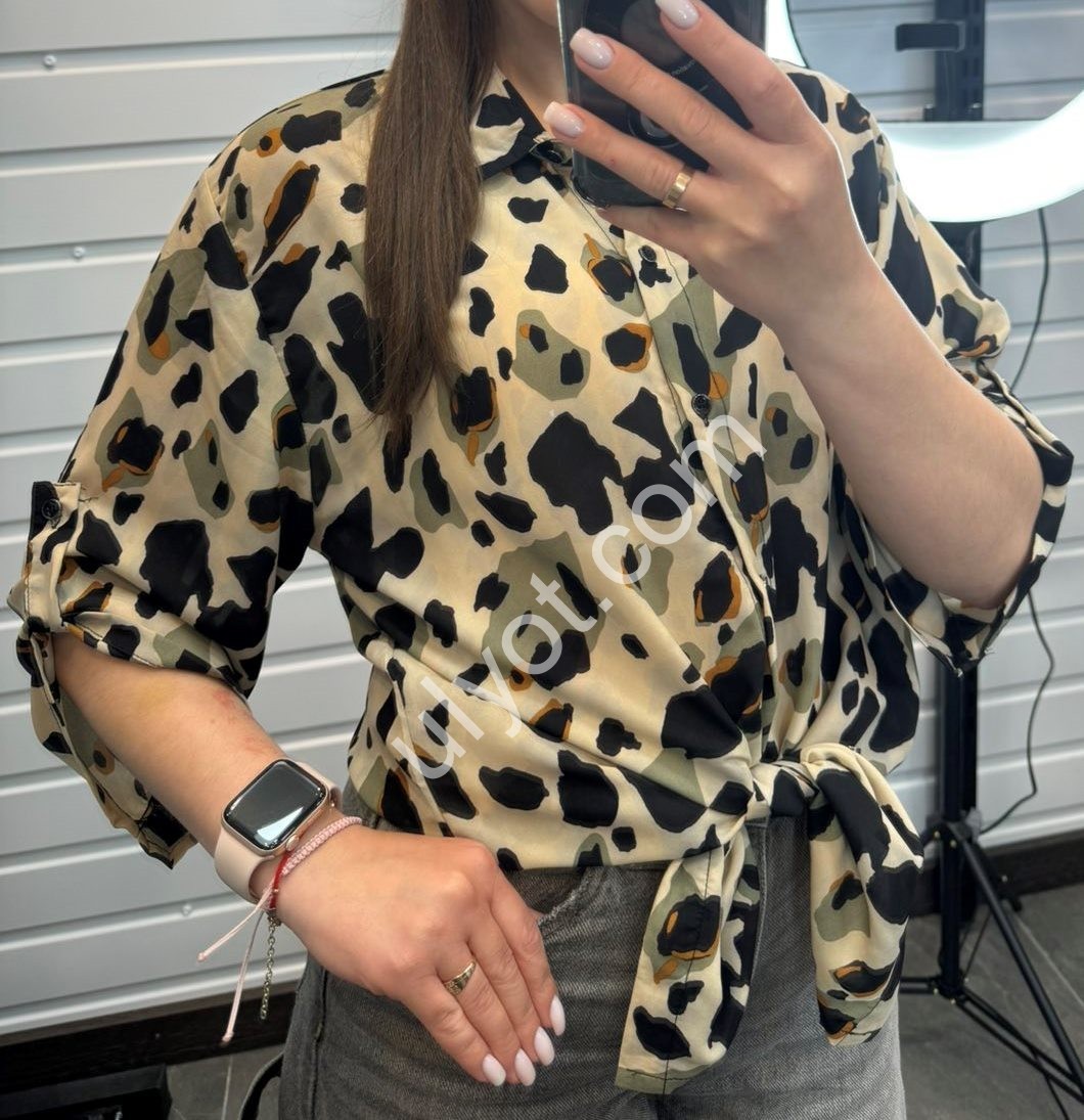 БЛУЗКА (XL-4XL) ЛЕО+БІЖОВИЙ 8807