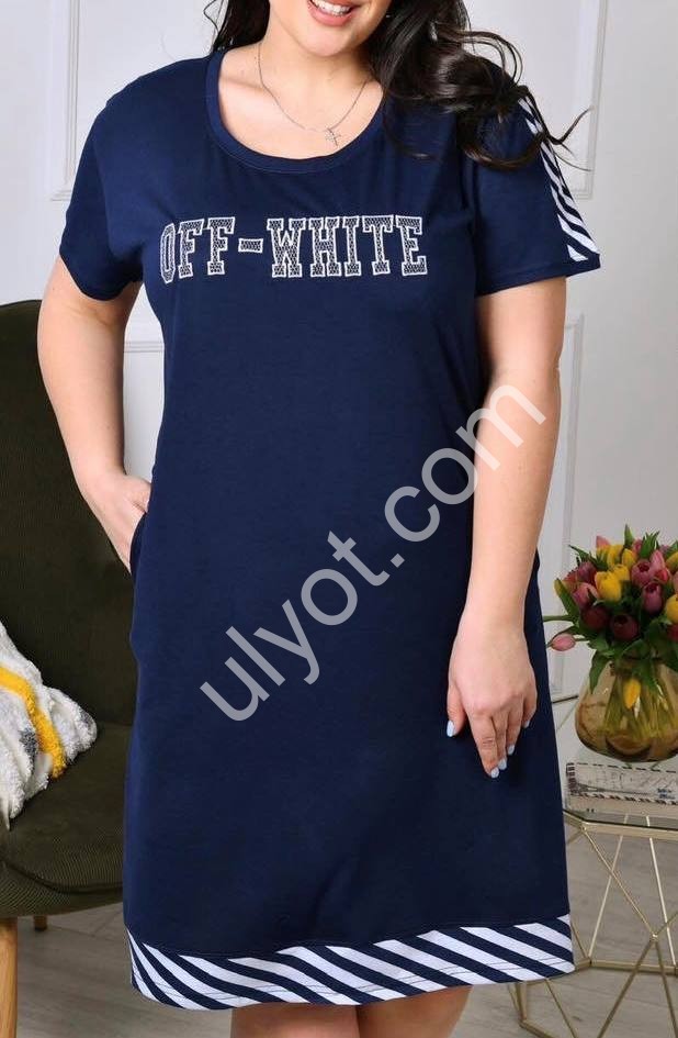 ПЛАТЬЕ OFF-WHITE (6XL-8XL) СИНИЙ A21