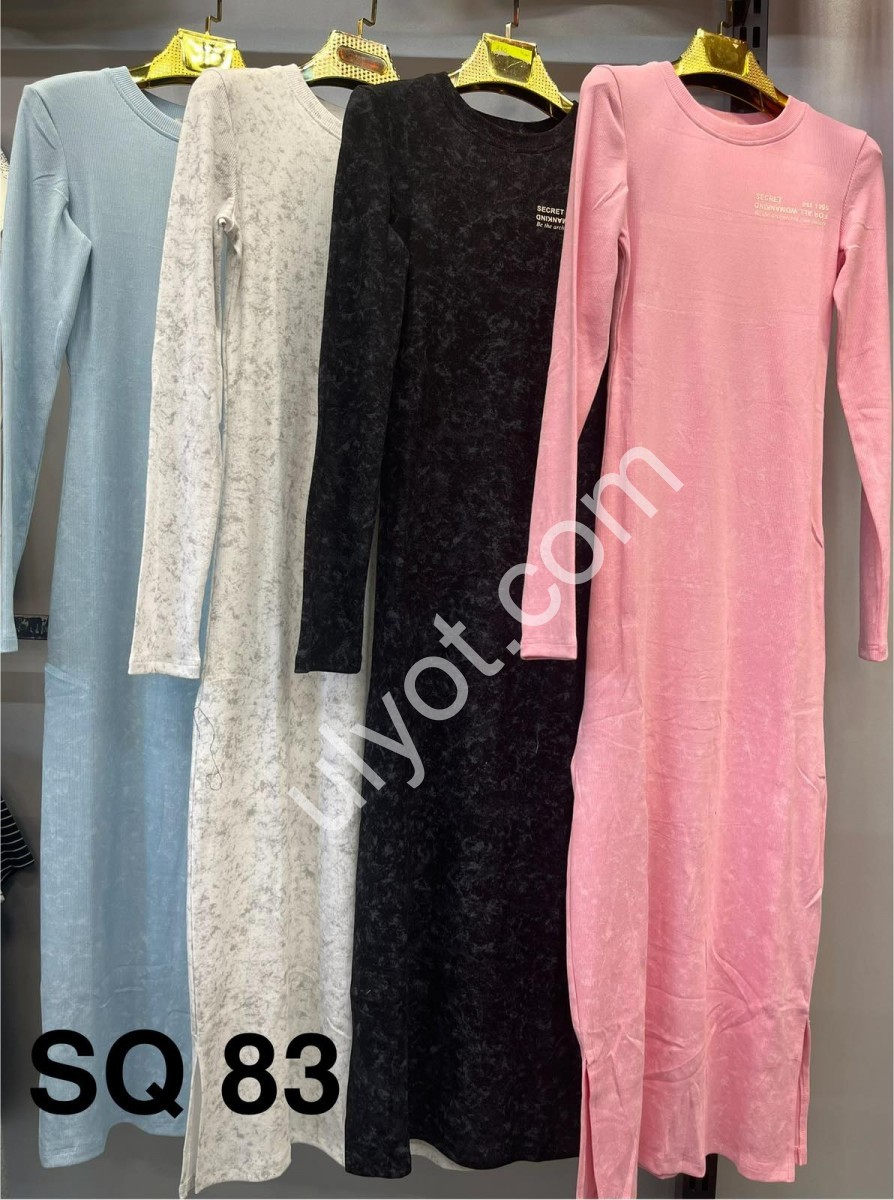 ПЛАТЬЕ (S-XL) ГОЛУБОЙ SQ83