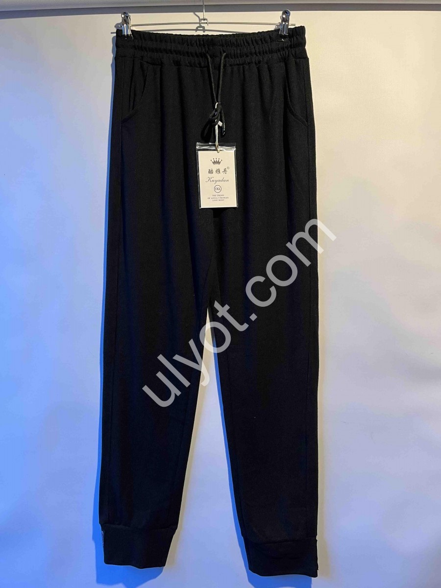 СПОРТ.ШТАНЫ (XL-5XL) МАНЖЕТ ЧЕРНЫЙ 