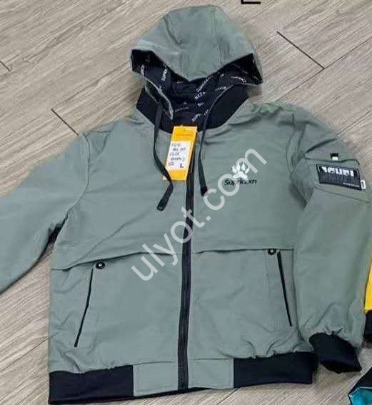 ВЕТРОВКА ДВУХСТОРОН. (X-4XL) СЕРЫЙ+ЧЕРНЫЙ BL-07