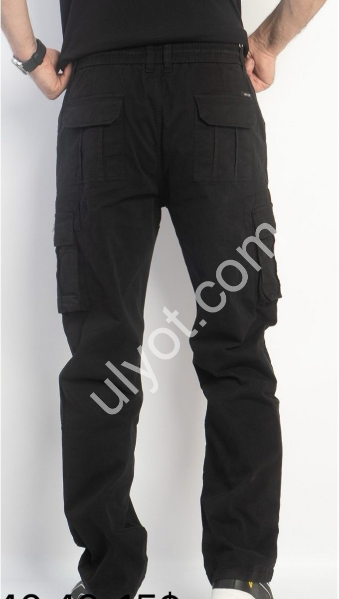 ДЖИНСЫ AKPZEN (32-42) КАРГО ЧЕРНЫЙ 8080-39