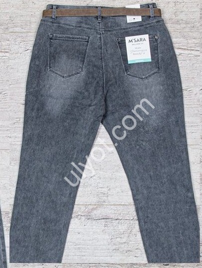 ДЖИНСЫ M.SARA (M-3XL) СЕРЫЙ 901-D
