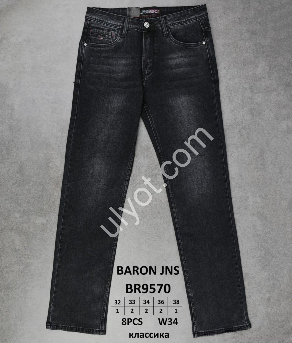 ДЖИНСЫ BARON (32-38) ЧЕРНЫЙ 9570