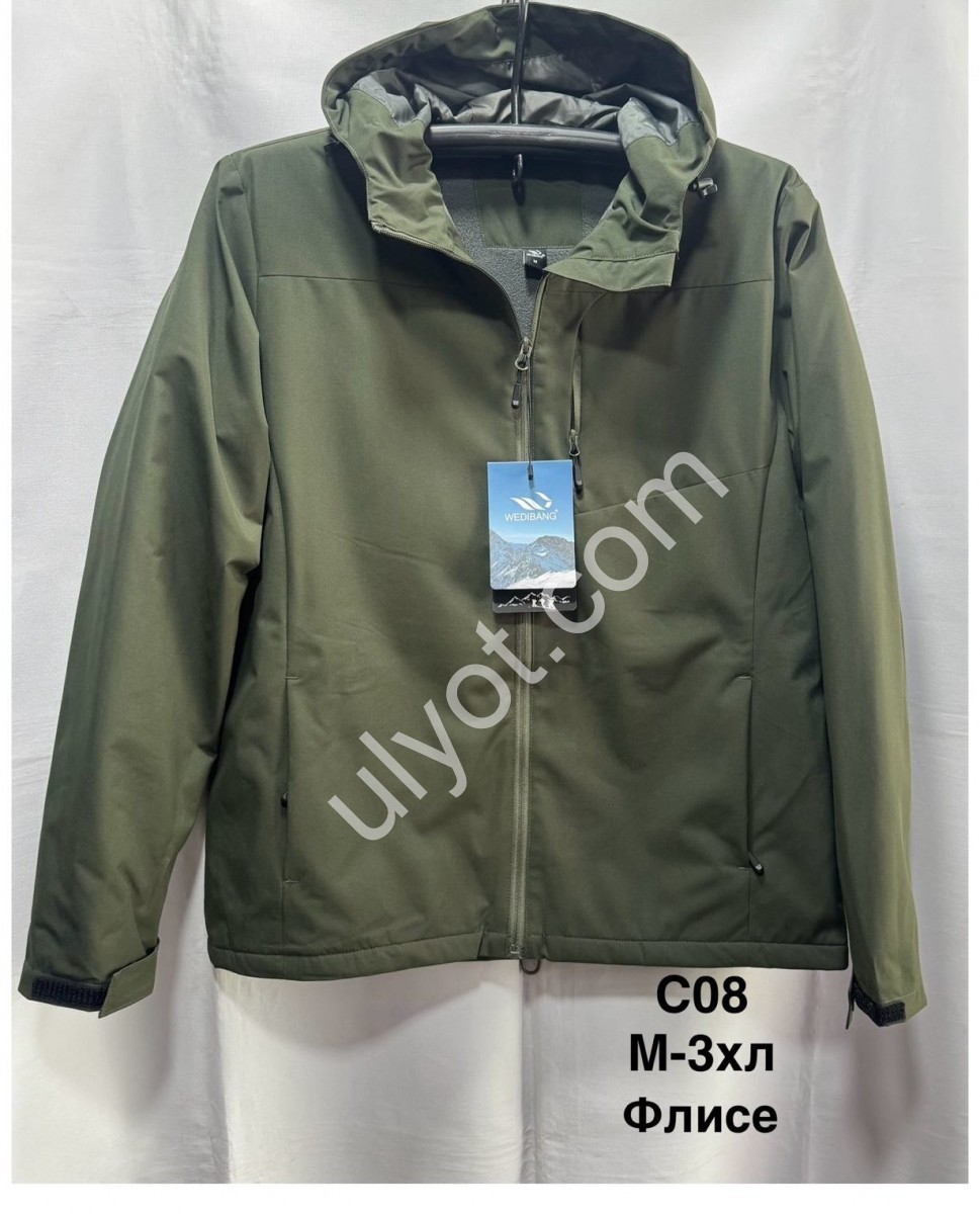 ВЕТРОВКА (M-3XL) ХАКИ ФЛИС С08