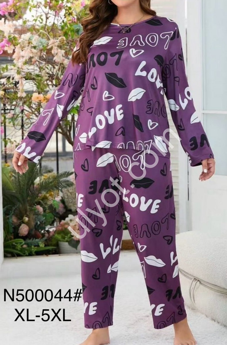 ПИЖАМА LOVE (XL-5XL) ФИОЛЕТОВЫЙ 500044
