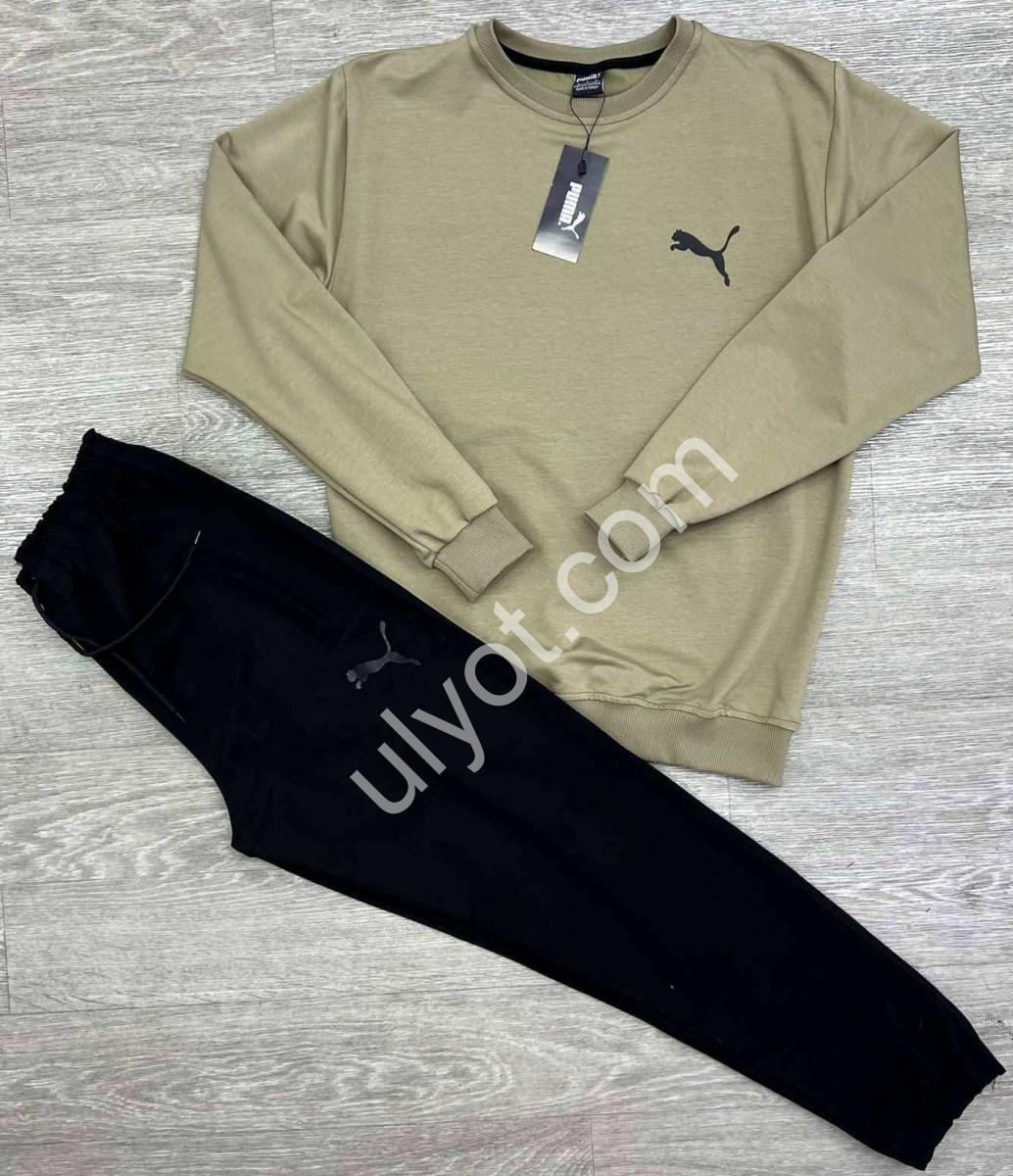 СПОРТ.КОСТЮМ P15 (M-3XL) ОЛИВКА+ЧЕРНЫЙ 241/90