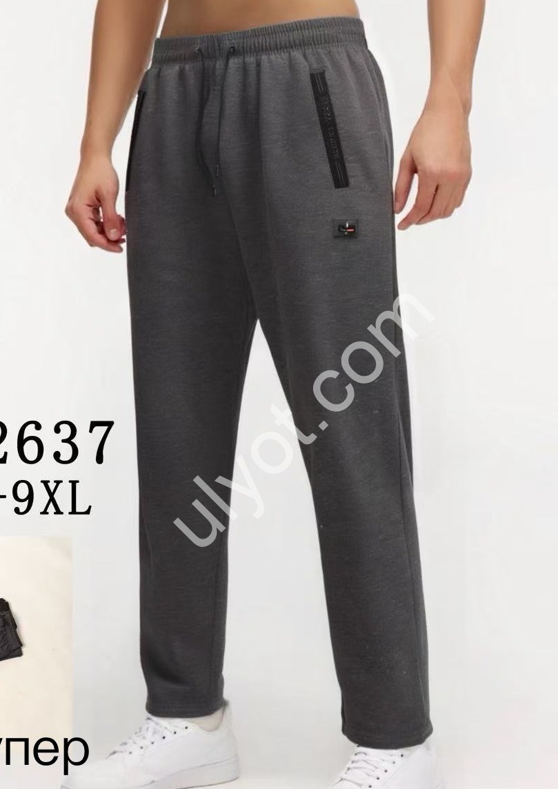 СПОРТ.ШТАНЫ (5XL-9XL) ПРЯМОЙ ЧЕРНЫЙ 2637