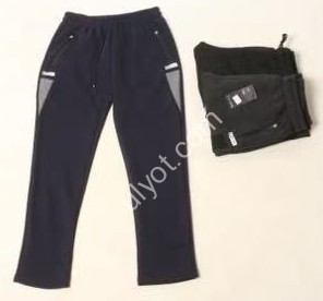 СПОРТ.ШТАНИ (M-3XL) ФЛІС ПРЯМИЙ ЧОРНИЙ 2602