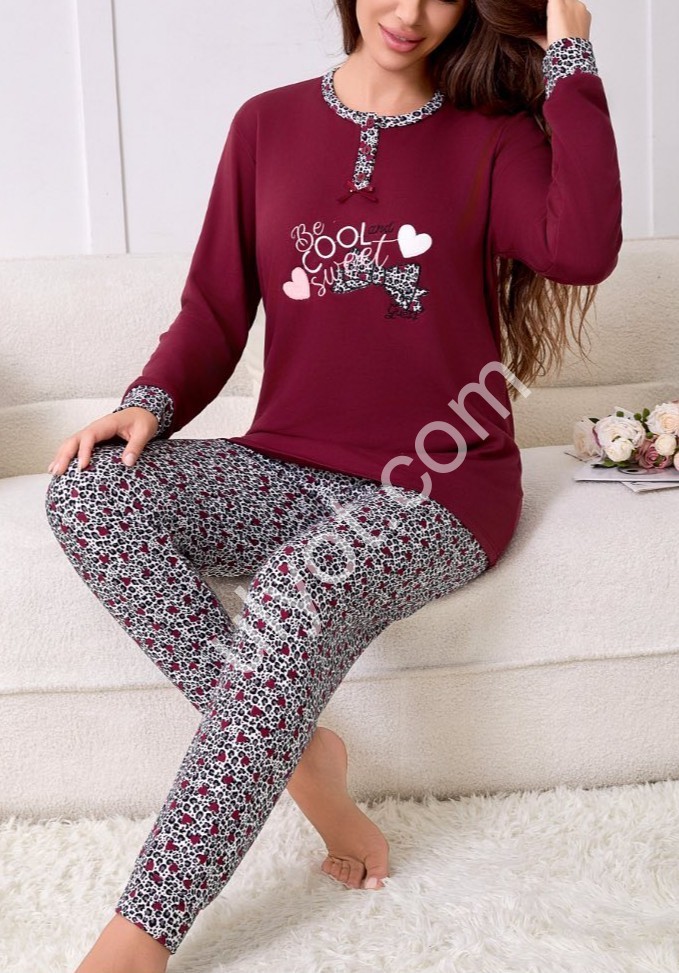 ПИЖАМА (M-3XL) БОРДО 70168