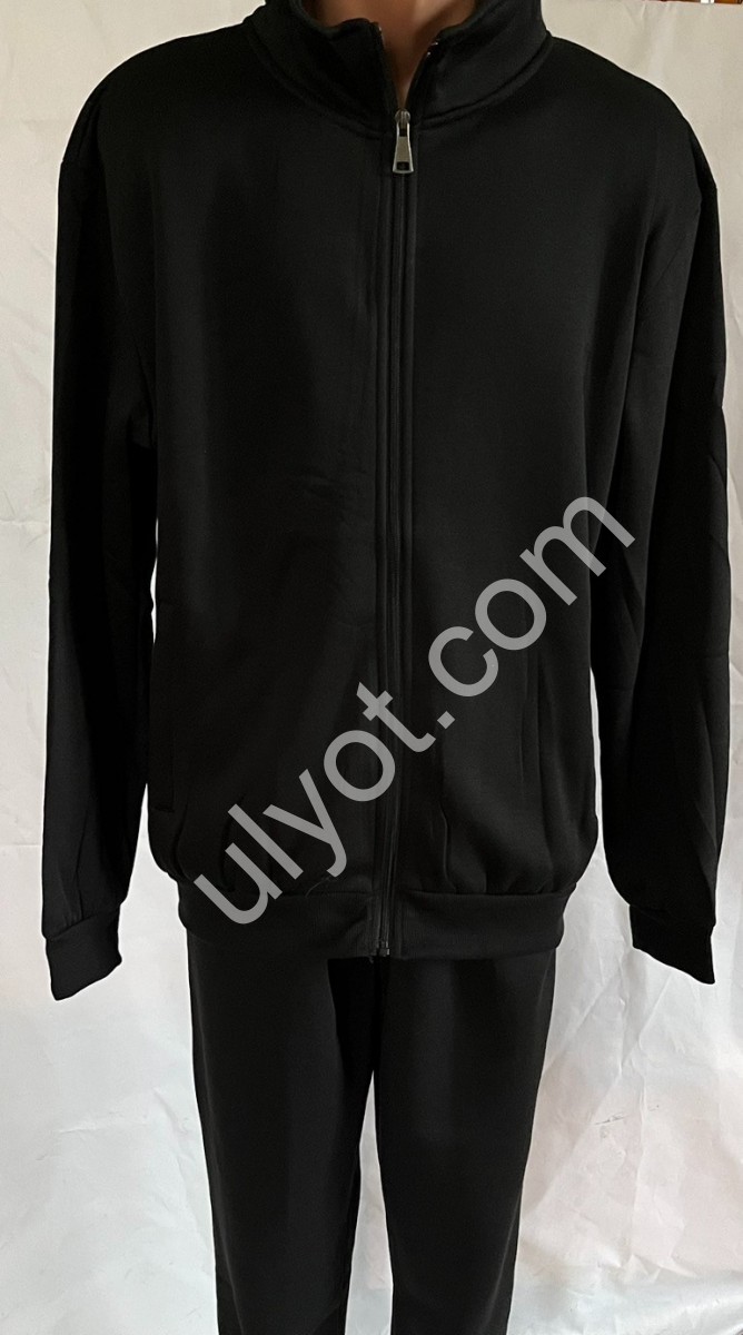 КОСТЮМ (M-4XL) ФЛИС ПРЯМОЙ ЧЕРНЫЙ 