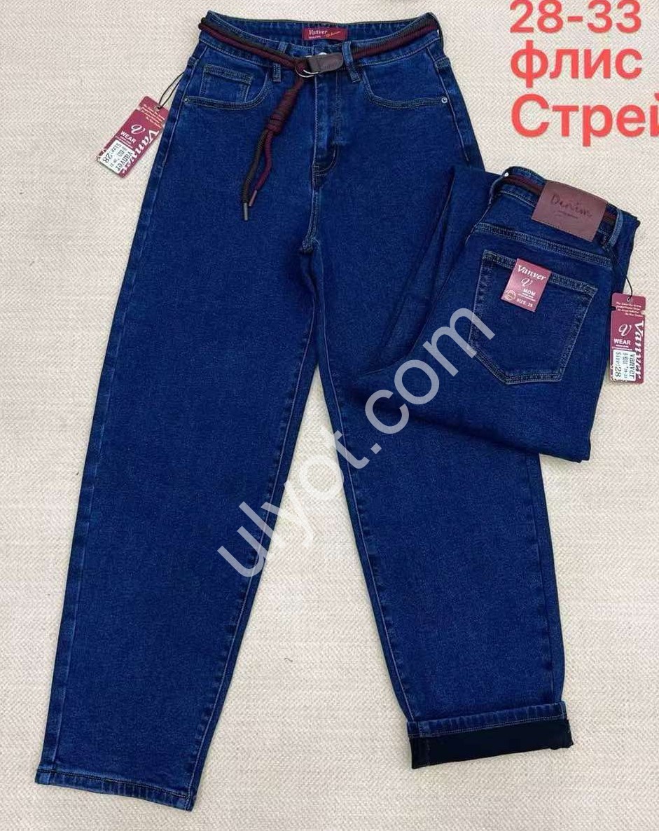 ДЖИНСЫ VANVER (28-33) ФЛИС Т.СИНИЙ B8321