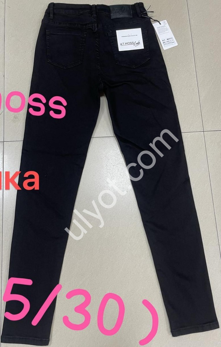 ДЖИНСЫ KT.MOSS (25-30) БАЙКА ЧЕРНЫЙ 228