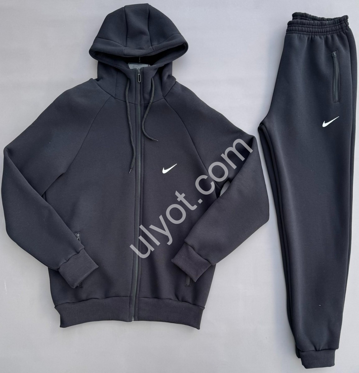 СПОРТ.КОСТЮМ N02 (S-2XL) ФЛІС МАНЖЕТ Т.СИНІЙ