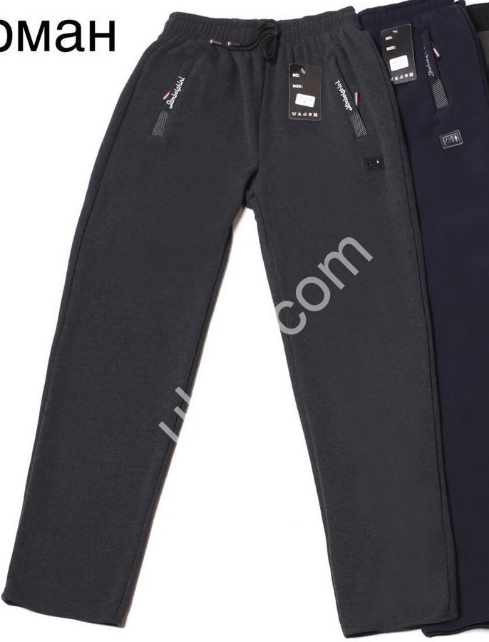 СПОРТ.ШТАНЫ (M-3XL) ФЛИС ПРЯМОЙ ГРАФИТ 7116