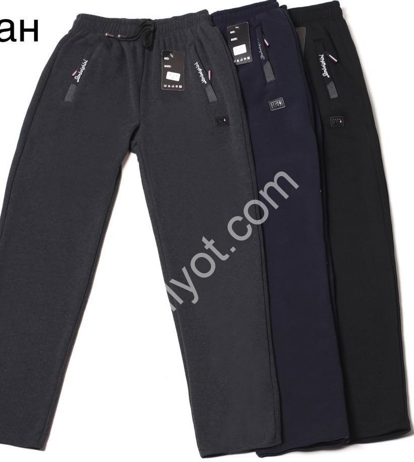 СПОРТ.ШТАНЫ (M-3XL) ФЛИС ПРЯМОЙ ГРАФИТ 7116
