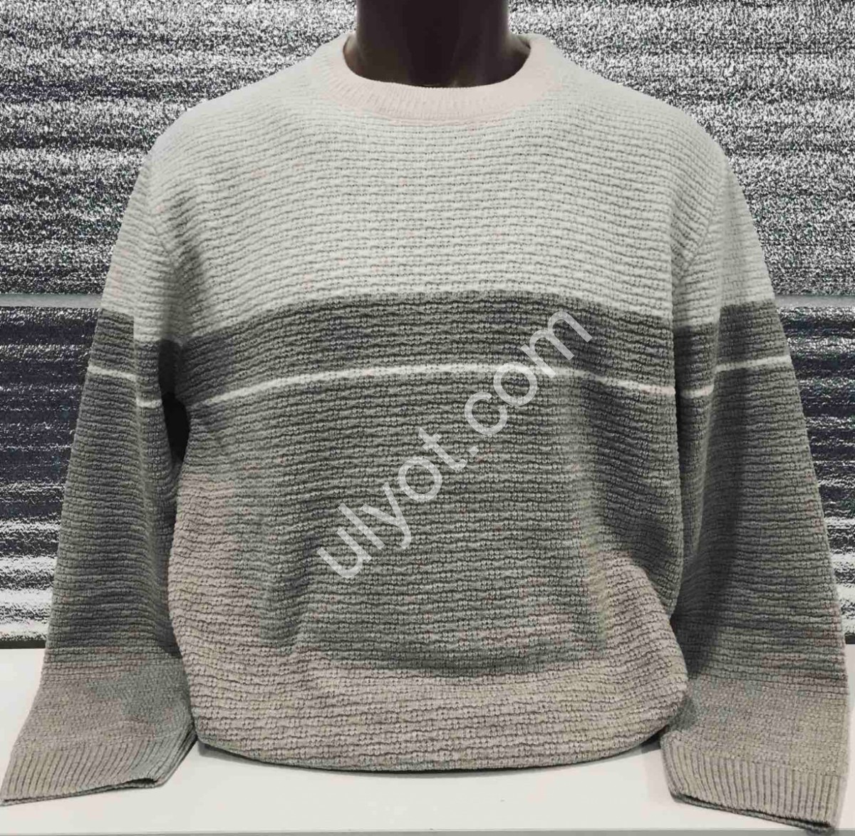 СВІТЕР CASHMERE (L-2XL) БІЖ+БІЛИЙ 12160