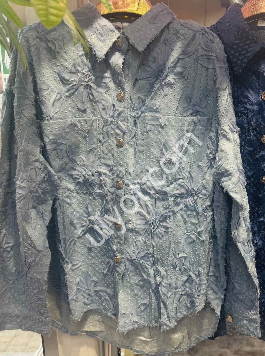 РУБАШКА (S/M-L/XL) ДЖИНС Т.СИНИЙ 2025-15