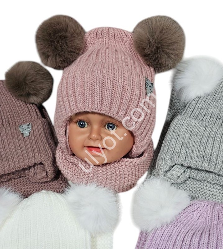 ШАПКА+ХОМУТ (ONE SIZE 48-50) ФЛІС МІКС