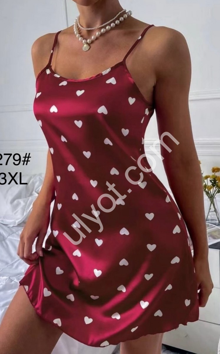 НІЧНЕННЯ СЕРЦЕ (S-2XL) ЧЕРВОНИЙ 70279